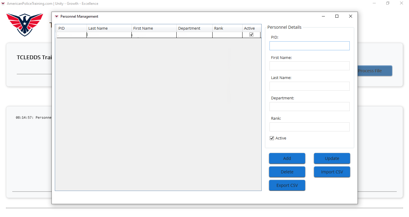 APT Training Processor Screenshot