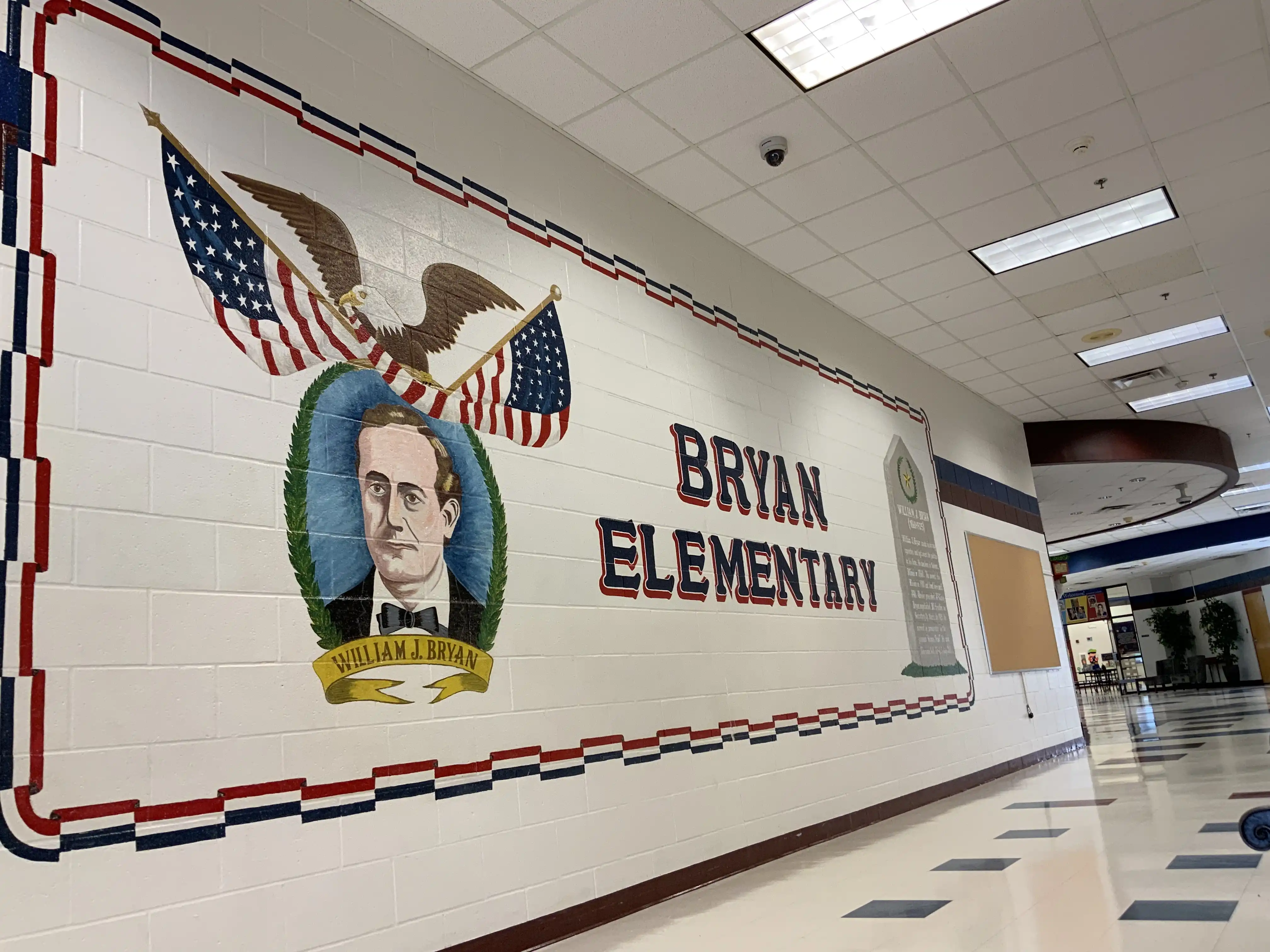 entrance mural inside Bryan Elementary School