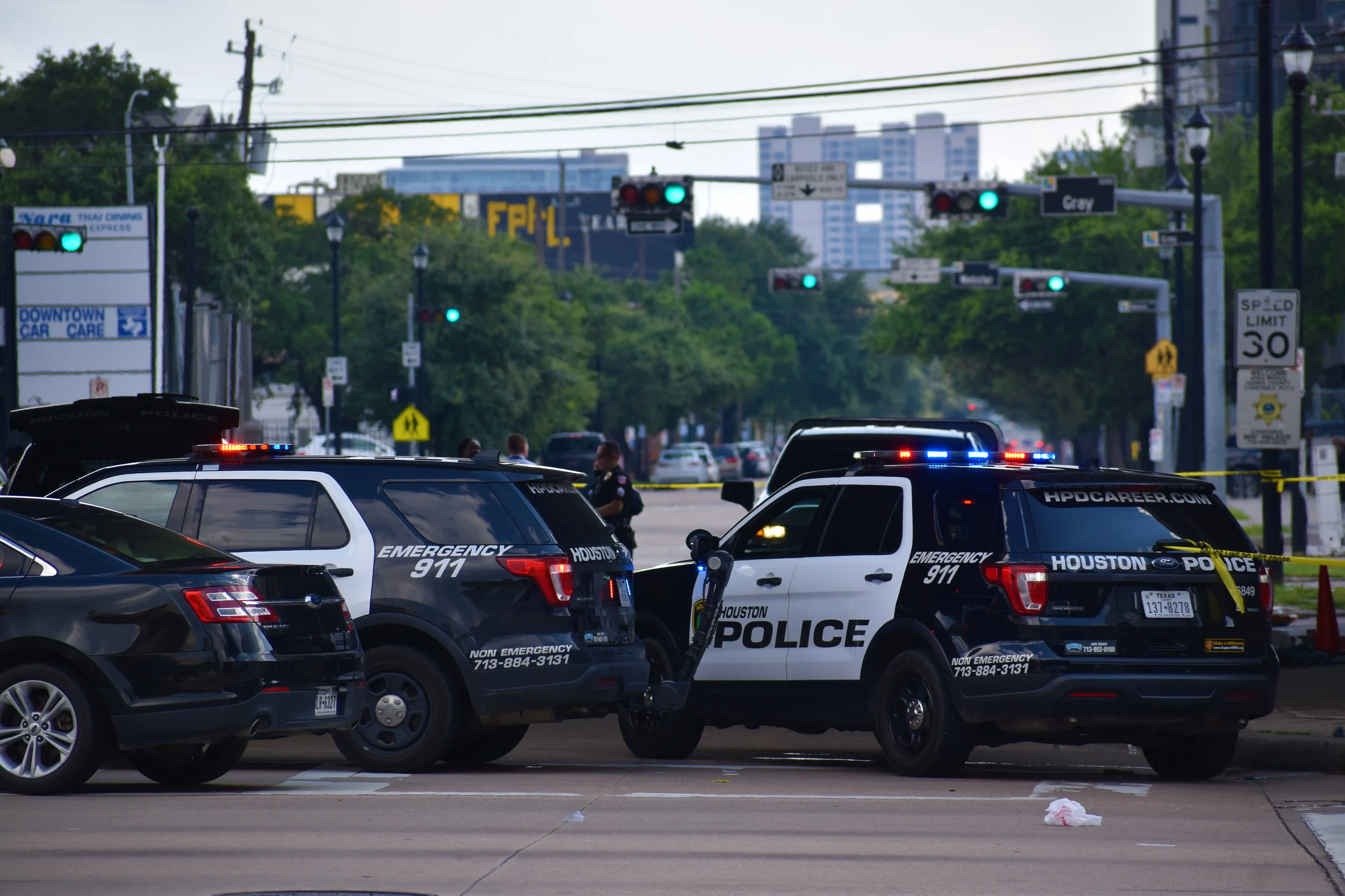 Houston Police units on scene